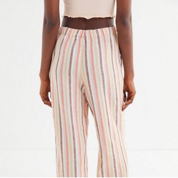 Urban Outfitters Chance Striped Linen Pull-On Wide-Leg Pant Size XS - Picture 2 of 6